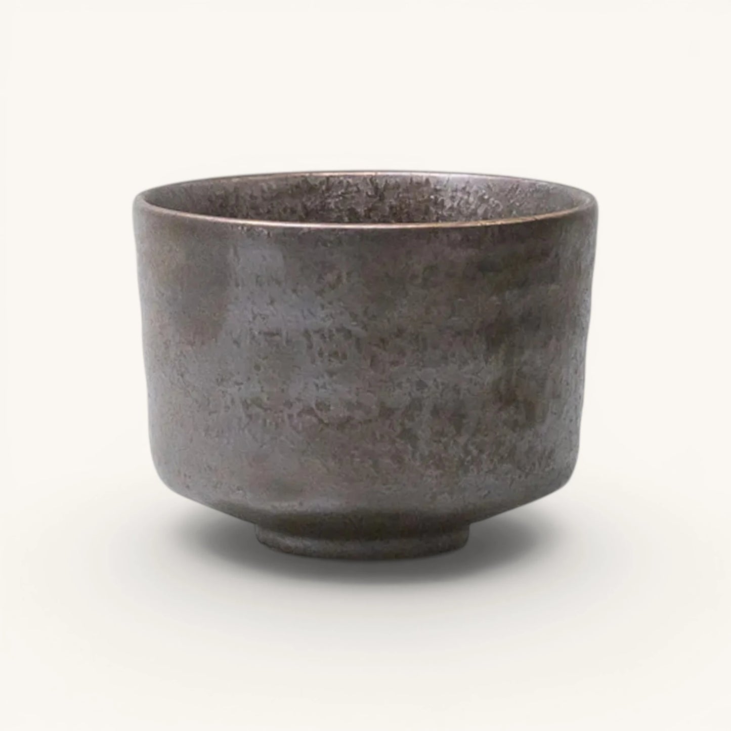 Eclipse koffiekop – Japanse chawan-vorm, antraciet gevlekt glazuur