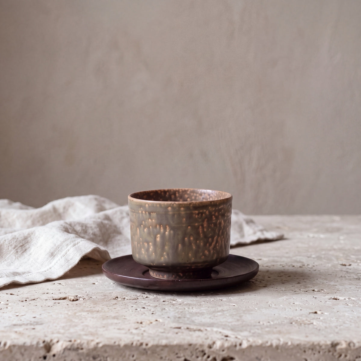 Cypress koffiekop op kalksteen